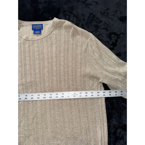 Pendleton Sweater Beige‎ Woolen Mills Oversized Mens Pullover Size M - Picture 5 of 7